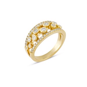 NURAN - Tube ring i 14kt. guld m. i alt 0,67ct. brillanter